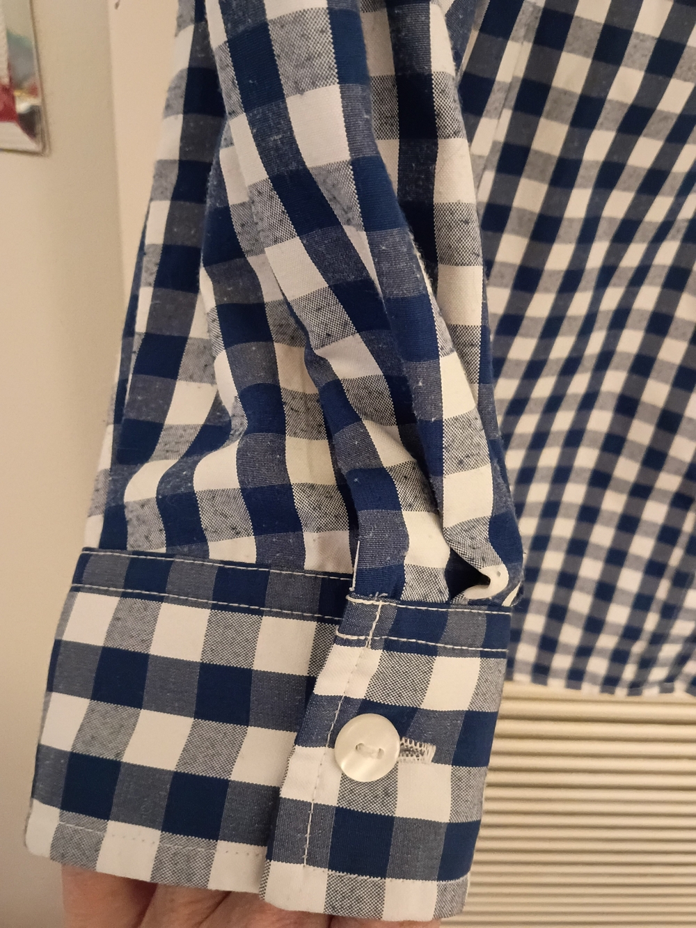 Blair Blue and White Gingham Button-Down Shirt - Picture 5 of 6